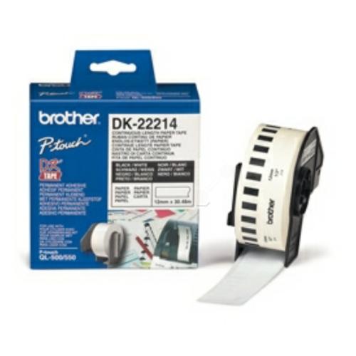 Brother etikete bela (DK22214), 12mm