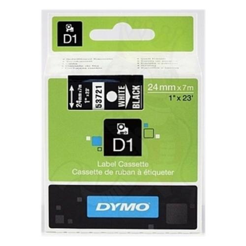 Dymo etikete bela na črna (53721 / S0721010), 24mm, laminirano