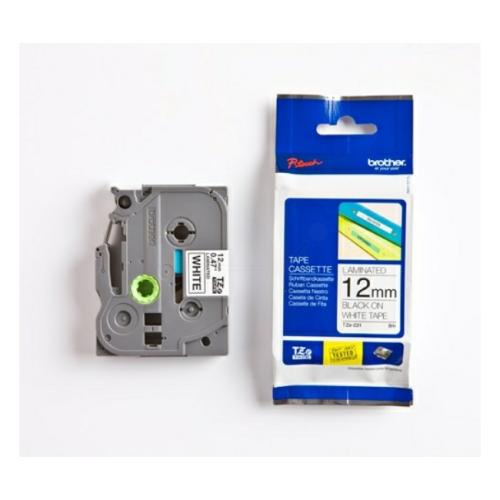 Brother pisalni trak črna na bela (TZE231), 12mm, laminirano