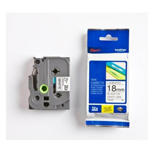 Brother pisalni trak črna na bela (TZE241), 18mm, laminirano