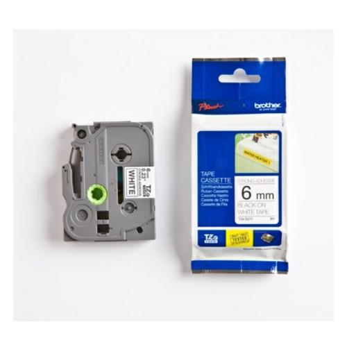 Brother pisalni trak črna na bela (TZES211), 6mm, laminirano