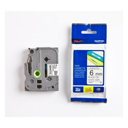 Brother pisalni trak črna na bela (TZE211), 6mm, laminirano