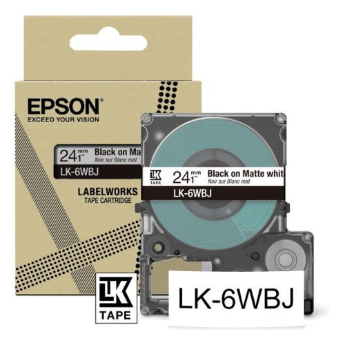 Epson etikete črna / bela (C53S672064 / LK6WBJ)