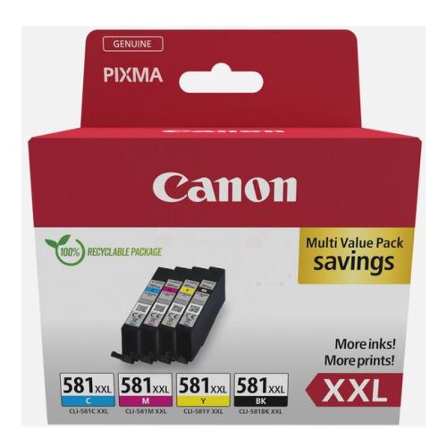 Canon polnilo za kartušo črna / cian / magenta / rumena (1998C006 / CLI581XXL) (multipack, high capacity)